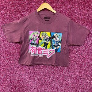 Hatsune Miku Triple Photo Vocaloid Pink Crop Top Small